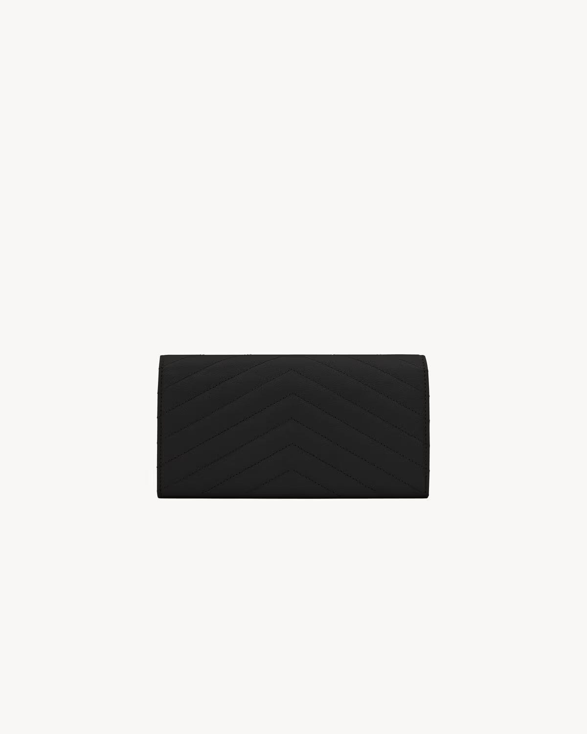 YSL CASSANDRE MATELASSÉ LARGE FLAP WALLET IN GRAIN DE POUNDRE LEATHER
