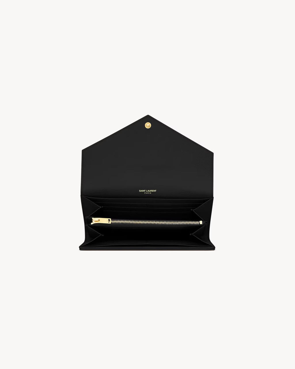 YSL CASSANDRE MATELASSÉ LARGE FLAP WALLET IN GRAIN DE POUNDRE LEATHER