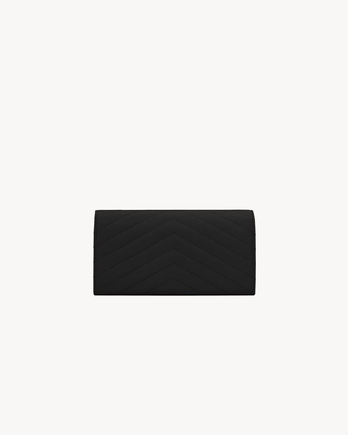 YSL CASSANDRE MATELASSÉ LARGE FLAP WALLET IN GRAIN DE POUNDRE LEATHER