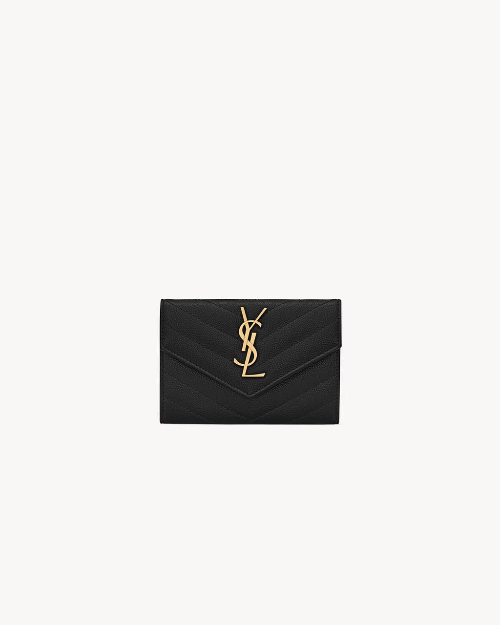 YSL CASSANDRE MATELASSÉ SMALL ENVELOPE WALLET IN GRAIN DE POUNDRE LEATHER