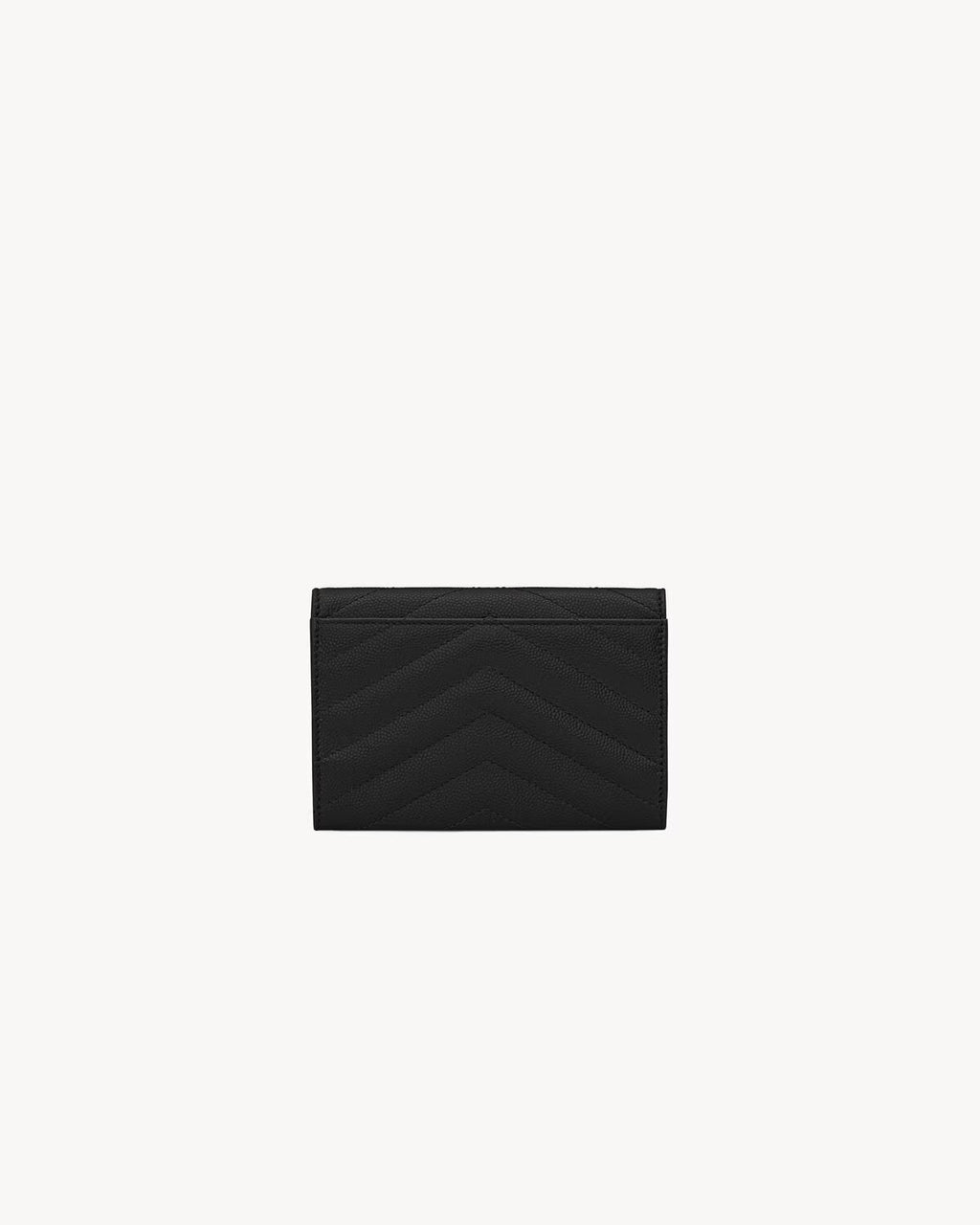 YSL CASSANDRE MATELASSÉ SMALL ENVELOPE WALLET IN GRAIN DE POUNDRE LEATHER