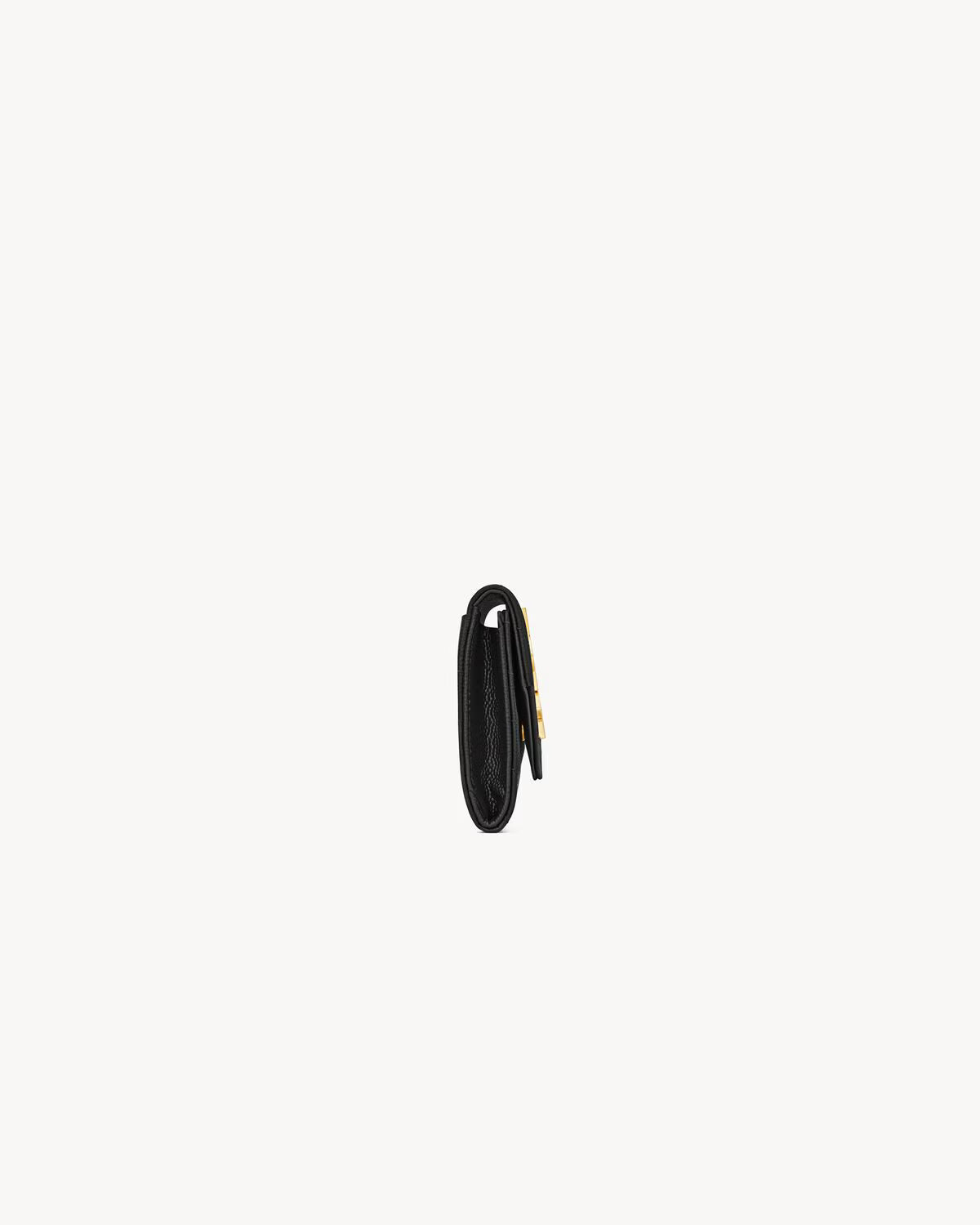YSL CASSANDRE MATELASSÉ SMALL ENVELOPE WALLET IN GRAIN DE POUNDRE LEATHER