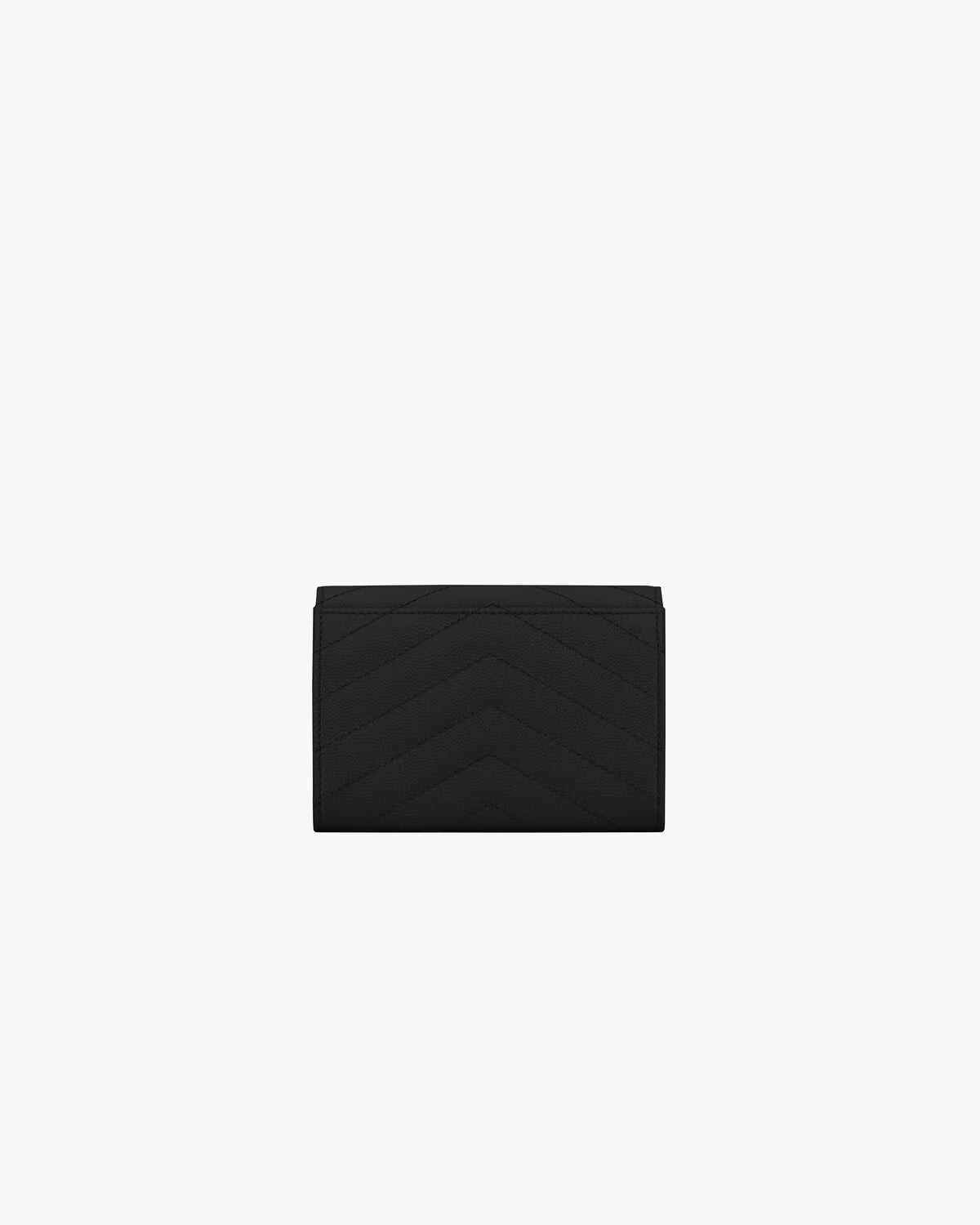 YSL CASSANDRE MATELASSÉ SMALL ENVELOPE WALLET IN GRAIN DE POUNDRE LEATHER