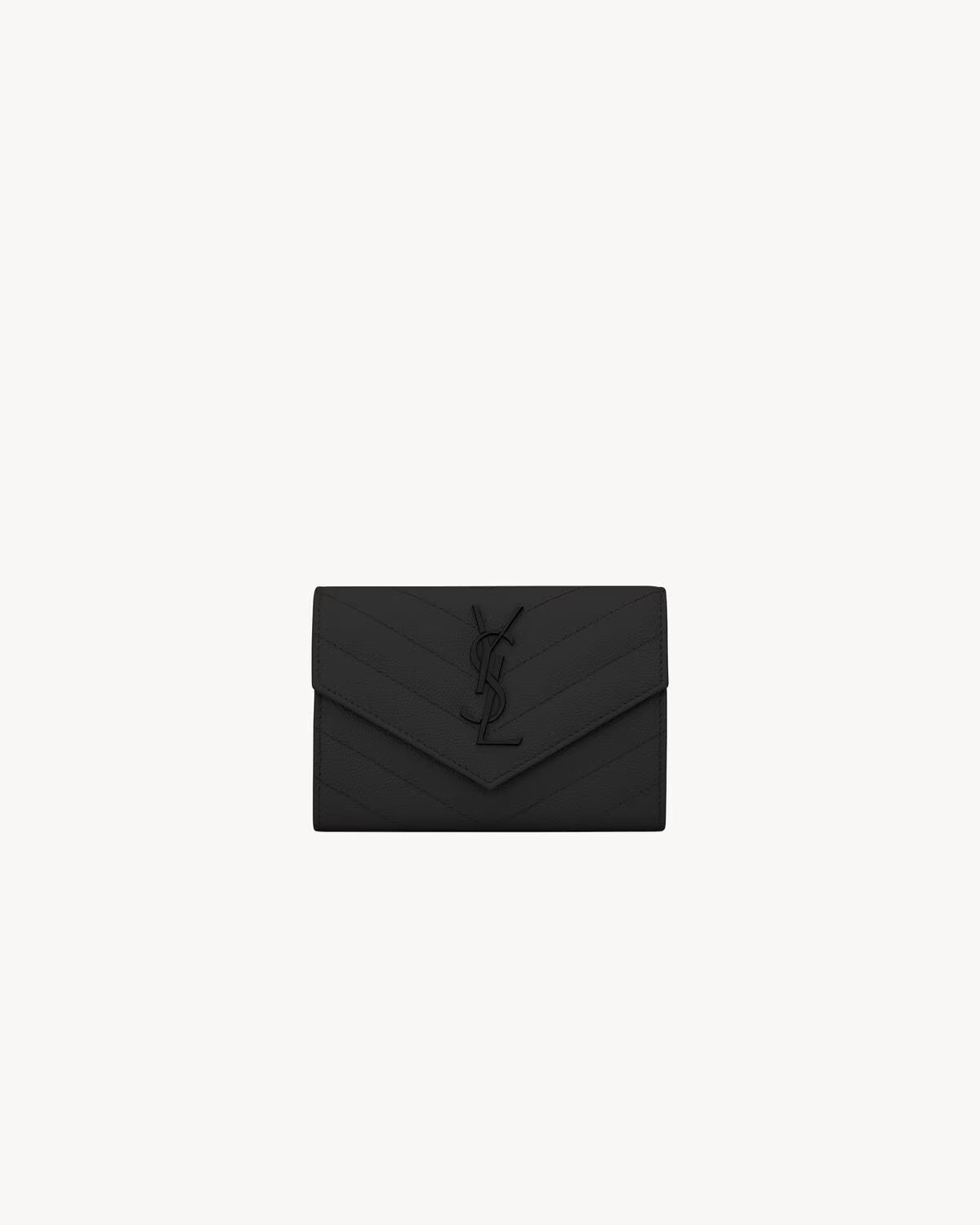 YSL CASSANDRE MATELASSÉ SMALL ENVELOPE WALLET IN GRAIN DE POUNDRE LEATHER