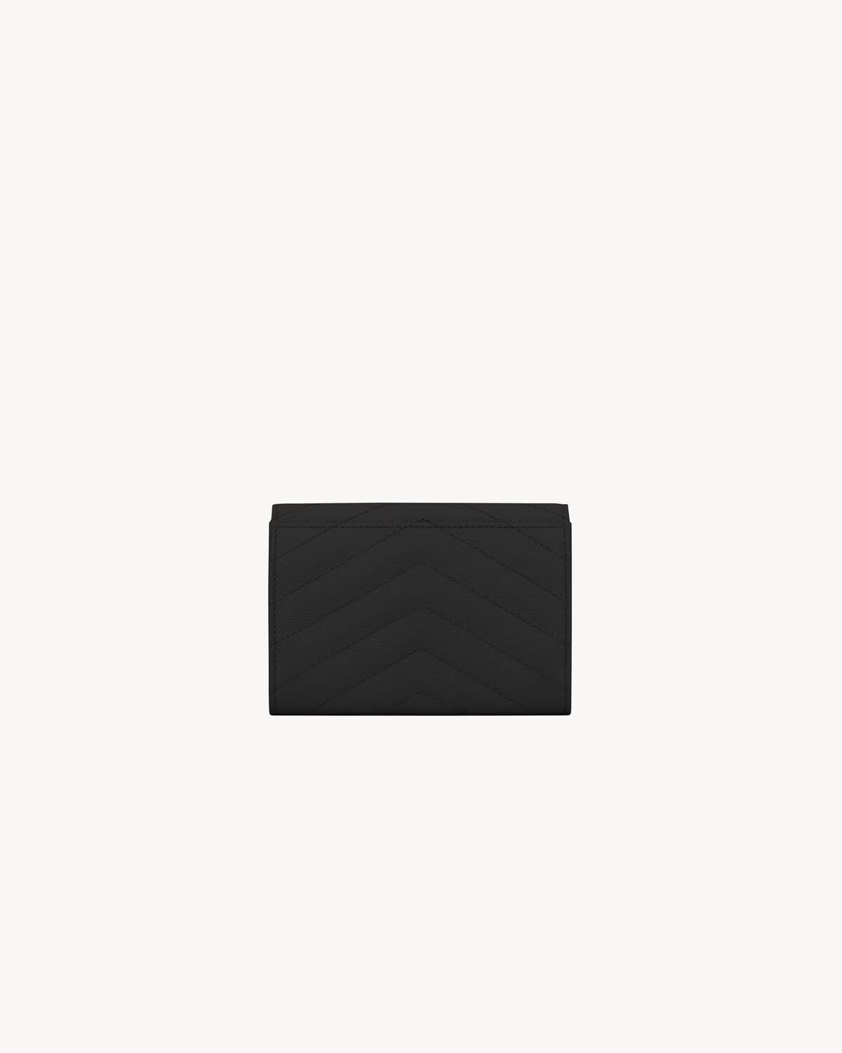 YSL CASSANDRE MATELASSÉ SMALL ENVELOPE WALLET IN GRAIN DE POUNDRE LEATHER