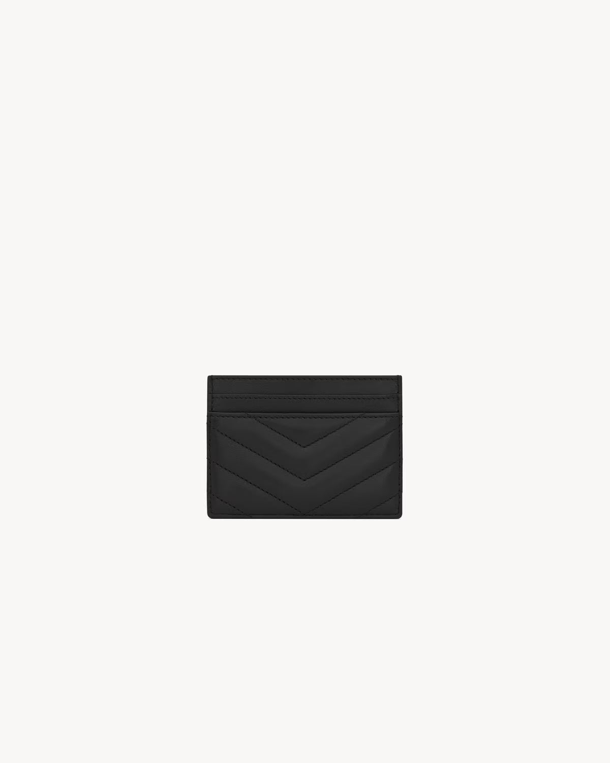YSL CASSANDRE MATELASSÉ CARD CASE IN LAMBSKIN