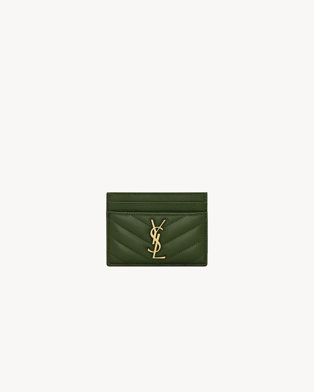 YSL CASSANDRE MATELASSÉ CARD CASE IN LAMBSKIN