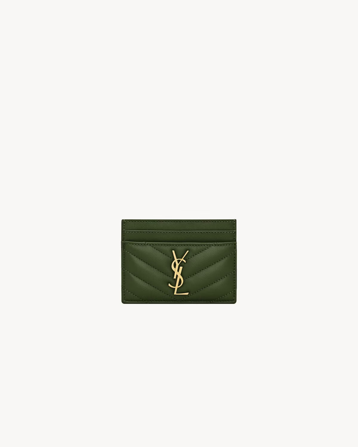 YSL CASSANDRE MATELASSÉ CARD CASE IN LAMBSKIN