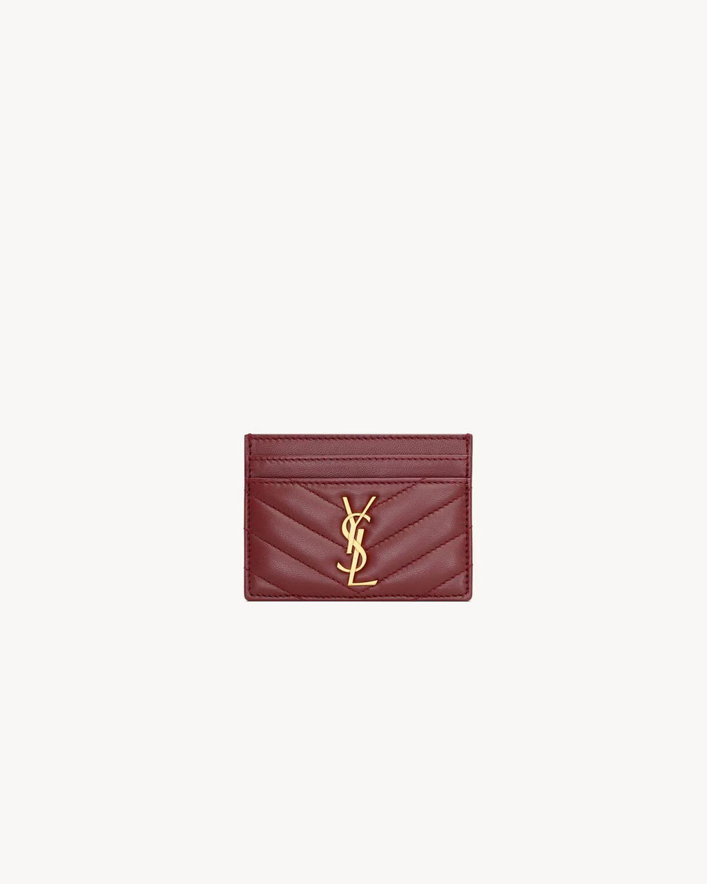 YSL CASSANDRE MATELASSÉ CARD CASE IN LAMBSKIN