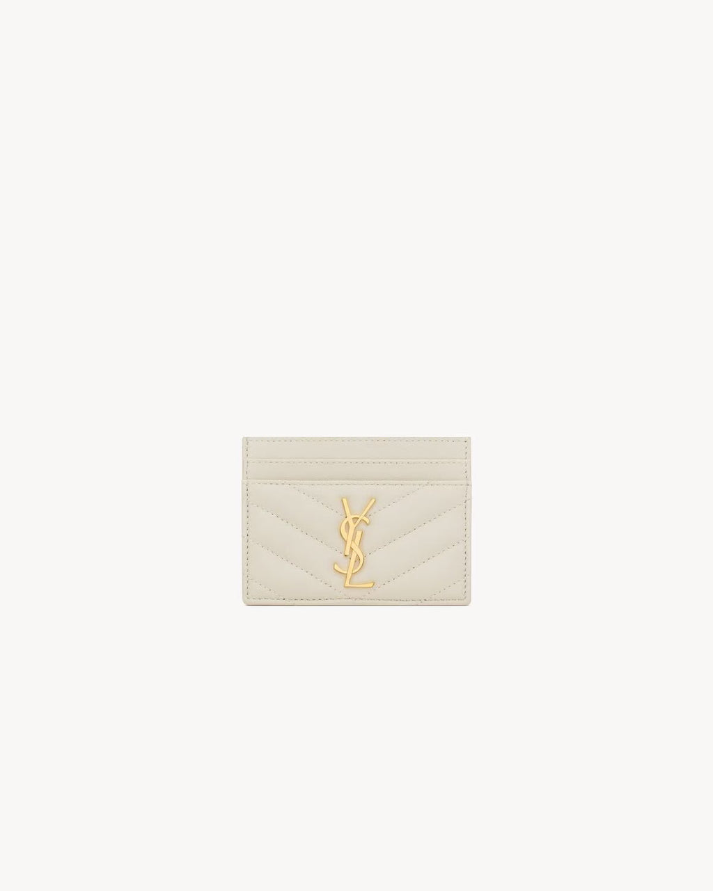 YSL CASSANDRE MATELASSÉ CARD CASE IN LAMBSKIN