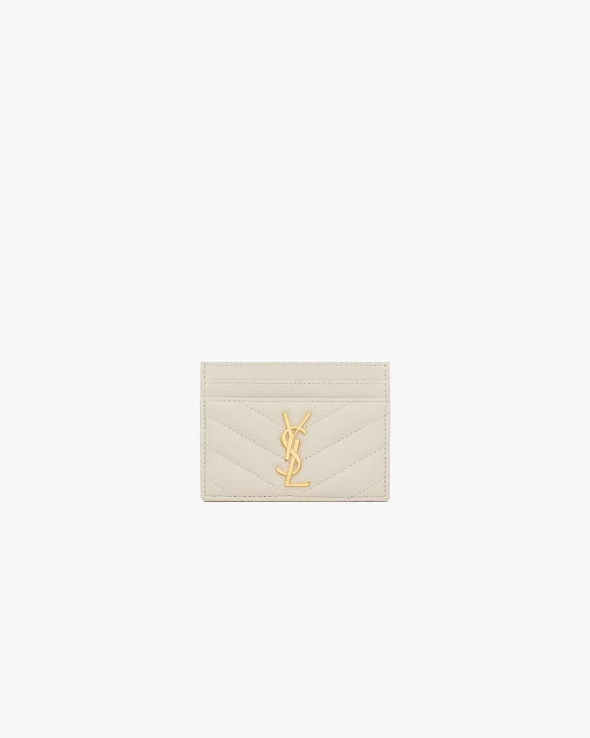 YSL CASSANDRE MATELASSÉ CARD CASE IN LAMBSKIN